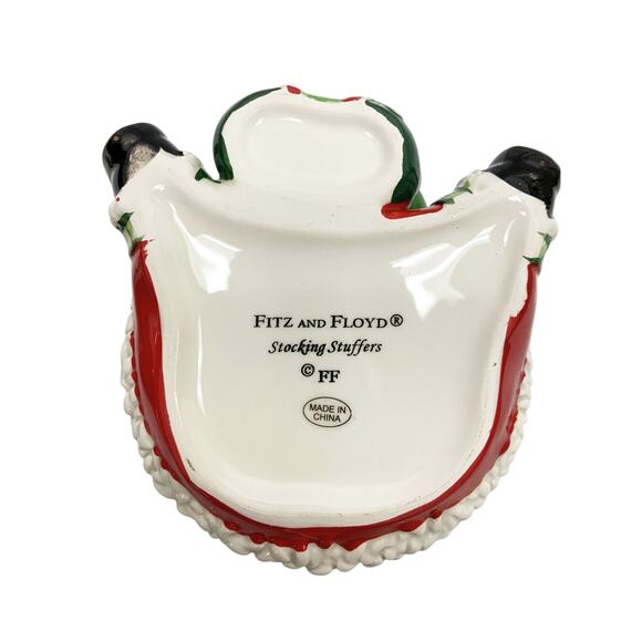 Fitz and Floyd Stocking Stuffers Lidded Box Santa Holding Stocking - Picture 6 of 10